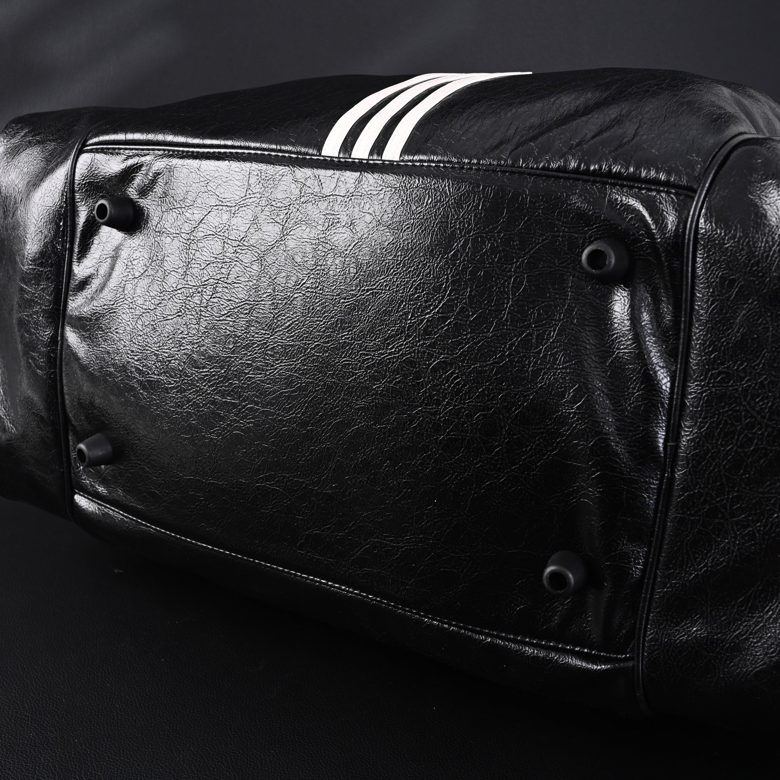 Balenciaga x adidas Large Duffel Travel Bag ¨C Black with Trefoil Logo and Triple Stripes
