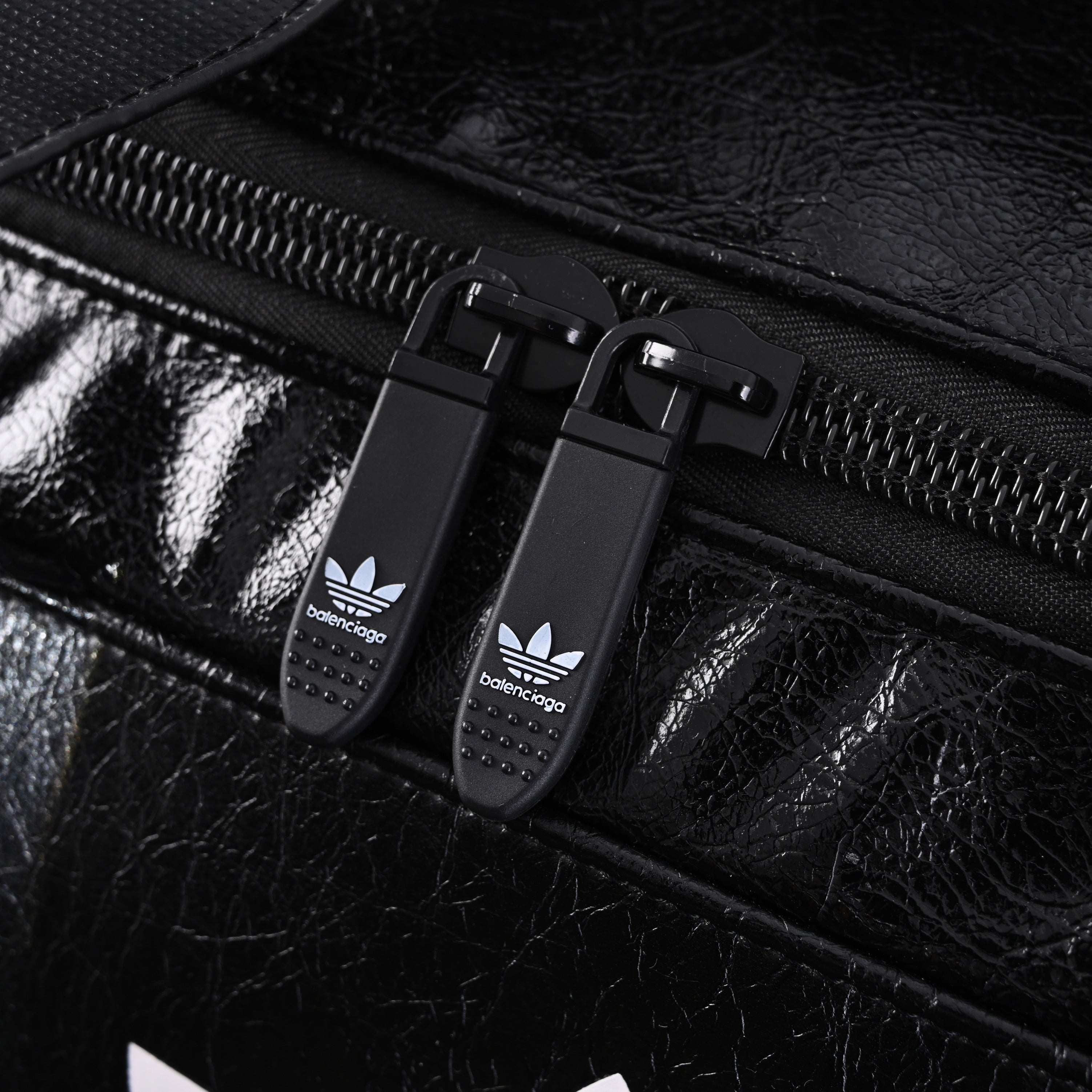 Balenciaga x adidas Large Duffel Travel Bag ¨C Black with Trefoil Logo and Triple Stripes