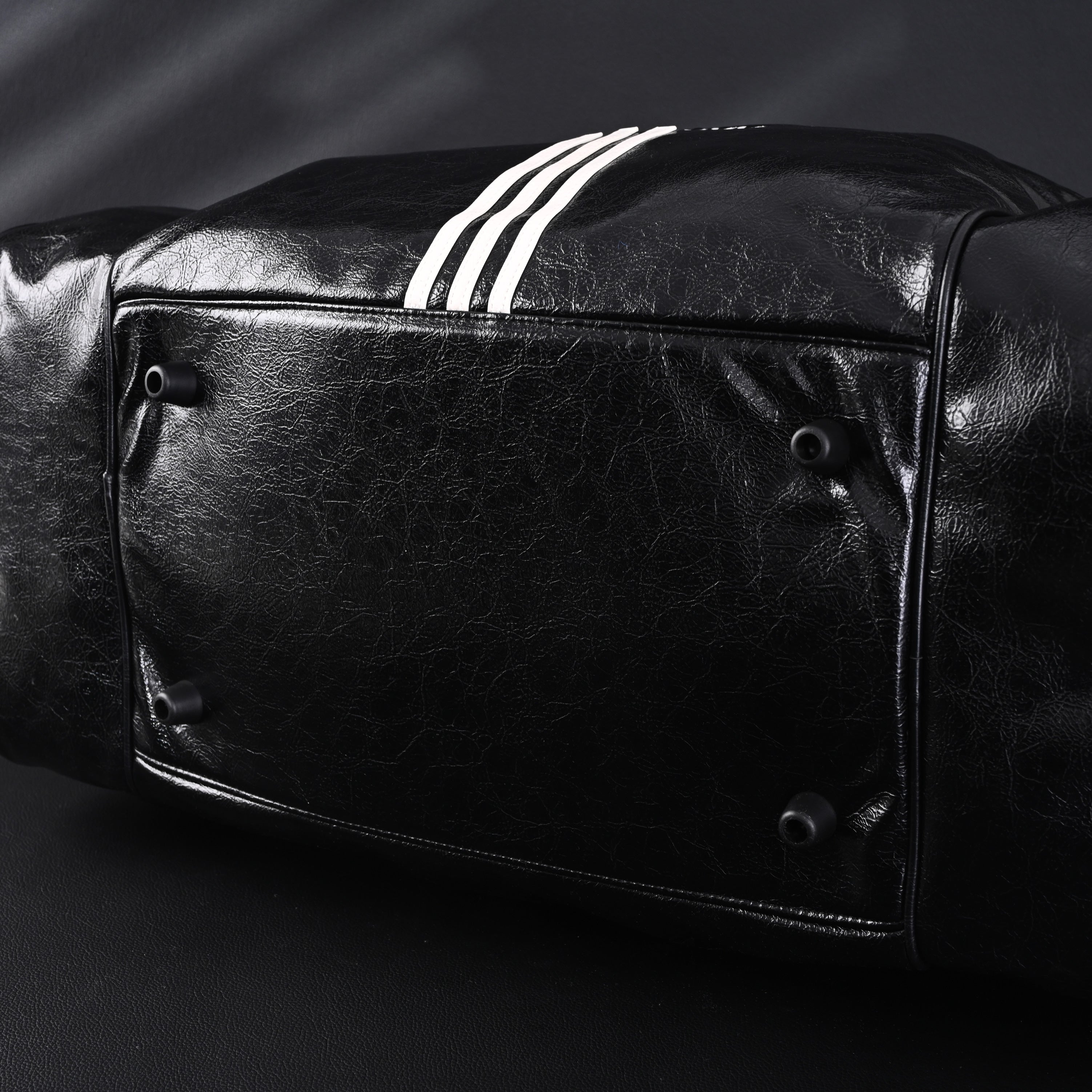Balenciaga x adidas Large Duffel Travel Bag ¨C Black & Green with Trefoil Logo and Triple Stripes