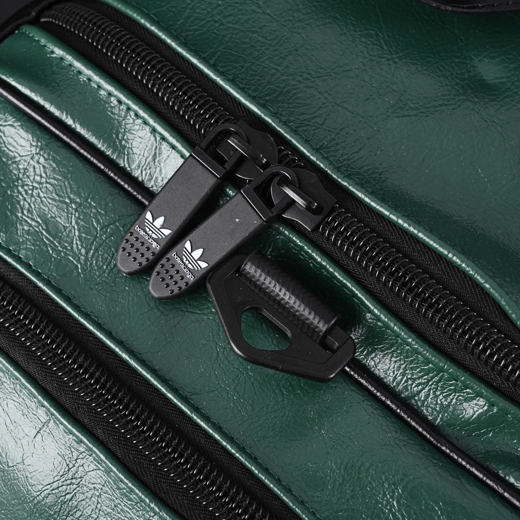Balenciaga x adidas Large Duffel Travel Bag ¨C Black & Green with Trefoil Logo and Triple Stripes