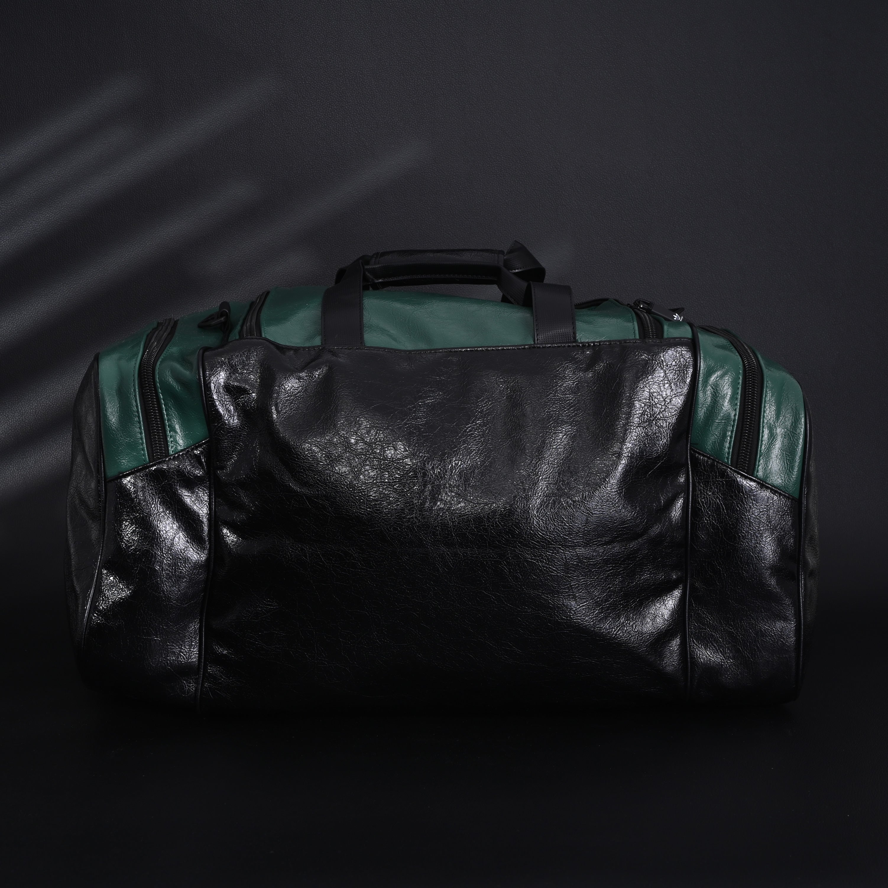 Balenciaga x adidas Large Duffel Travel Bag ¨C Black & Green with Trefoil Logo and Triple Stripes