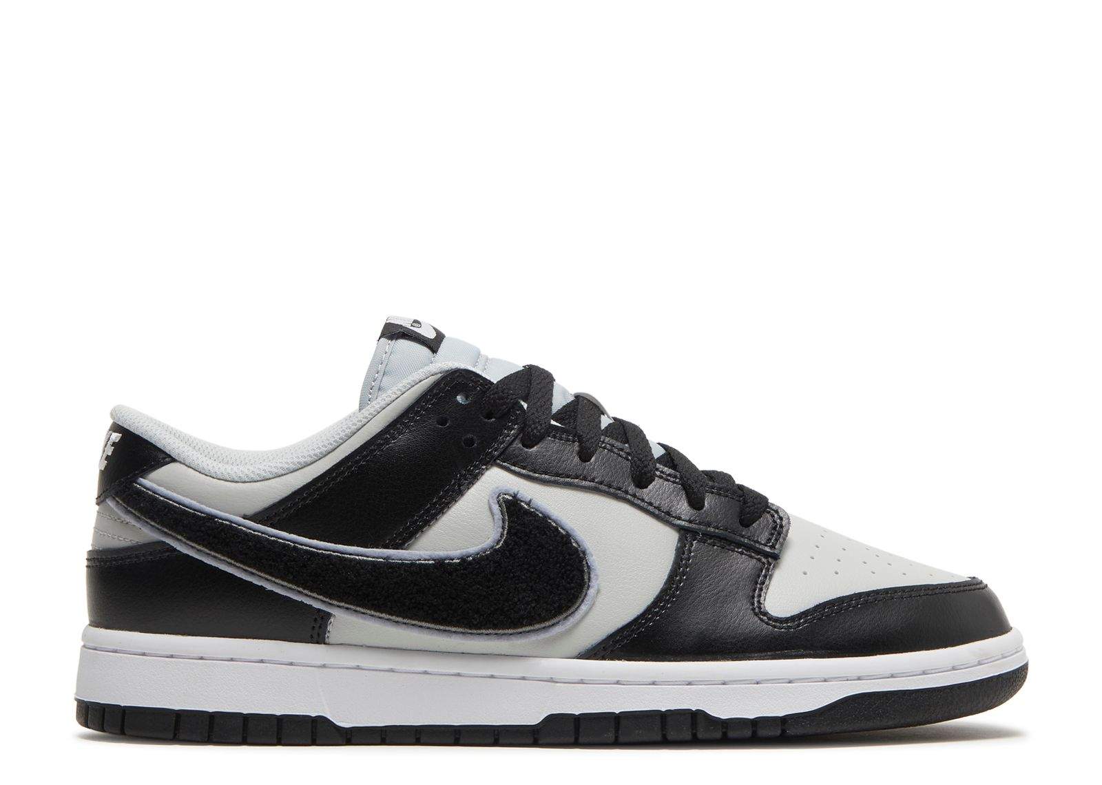 Nike Dunk Low ¡®Chenille Swoosh ¨C Black Grey Fog¡¯ Unfading Sneaker