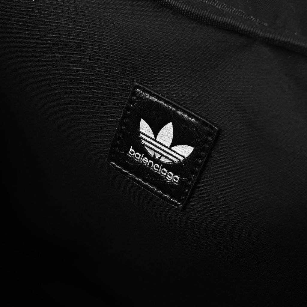 Balenciaga x adidas Large Duffel Travel Bag ¨C Black with Trefoil Logo and Triple Stripes
