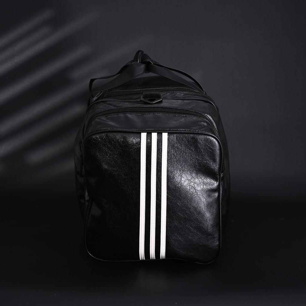 Balenciaga x adidas Large Duffel Travel Bag ¨C Black with Trefoil Logo and Triple Stripes